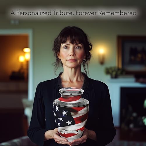 Image of American Flag Cremation Urns for Human Ashes Adult Man & Urns for Ashes