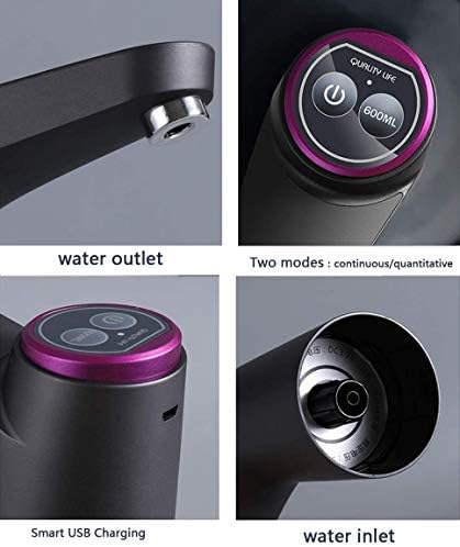 Cozy Blue Water Dispenser, Portable Water Bottle Pump for Universal 3, 4 and 5 Gallon with USB Electric Charging and Automatic Off Switch (Black) — view 5