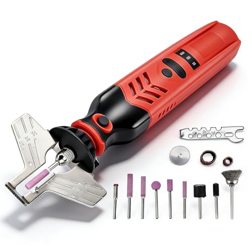 Affuteur Chaine Tronçonneuse électrique, Portable Affuteuse De Chaine Tronconneuse électrique Sans Fil Rechargeable,Kit Aiguiseur Affûtage Chaînes Tronçonneuses à...