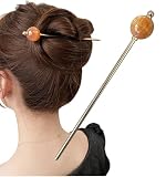 [Herbeluemily]かんざし 簪 ヘアスティック ヘアアクセサリー シンプル モダン 一本挿し レディース 着物 オレンジ HM-0181-R06-OR