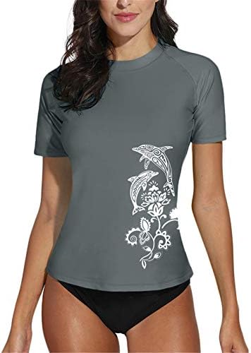 BesserBayWomen's Sun Protection UPF 50+ Short Sleeve Rash Guard Swim Shirt