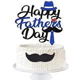Glittery Happy Father's Day Cake Topper Happy Fathers Day Cake Topper Double-Sided Fathers Day Cake