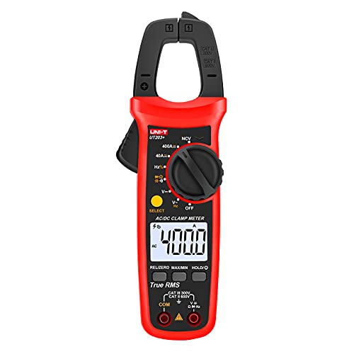 Image of UNI-T Digital Clamp Meter UT203+, AC Current True RMS HVAC Volt Amp Ohm Meter Clamp On Multimeter, Auto Ranging 4,000 Counts NCV AC DC Voltage Frequency Resistance Capacitance Continuity Diode Tester