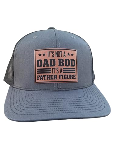 BUBBLEHEAD INK Handmade Funny Father's Day Gift For Dad From Wife, Son, Daughter, It's Not A Dad Bod It's A Father Figure Hat, Adjustable 112 Snapback Trucker, Mens Baseball Cap