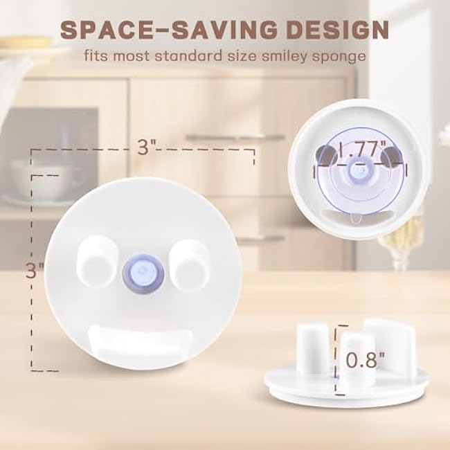 Sponge Holder For Scrub Daddy Mommy Sponge, Bathroom Kitchen Sink Caddy Sponge Holder with Suction Cup, Dishwasher Safe Sponge Storage (Sponges Not Included), White, 1-Pack