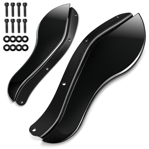 Amazicha Motorcycle Windshield, Fairing Air Deflectors Side Wings, Adjustable Wind Deflectors Compatible for Harley Electra Glide Street Glide Trike Glide 2008-2013, Black