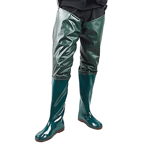 Yajun Men Waterproof Hip Waders Pants Underwater Outdoor Fishing Wading Overalls PVC Water Pant Antiskid High Tube Rain Boots,EU45/US10 Cover