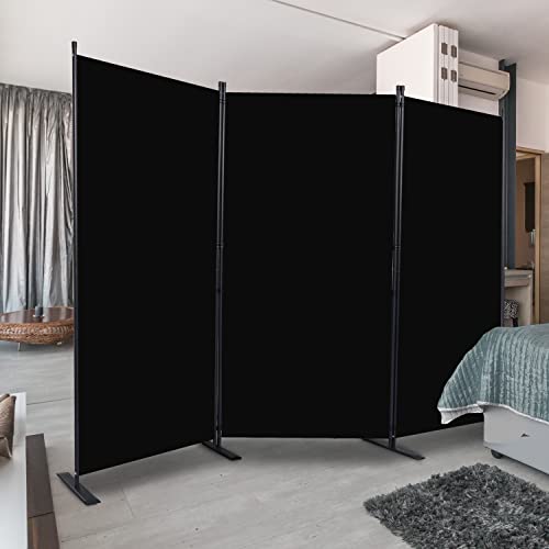 image for CHOSENM Room Divider, 3 Panel Folding Privacy Screens with Wider Suppo