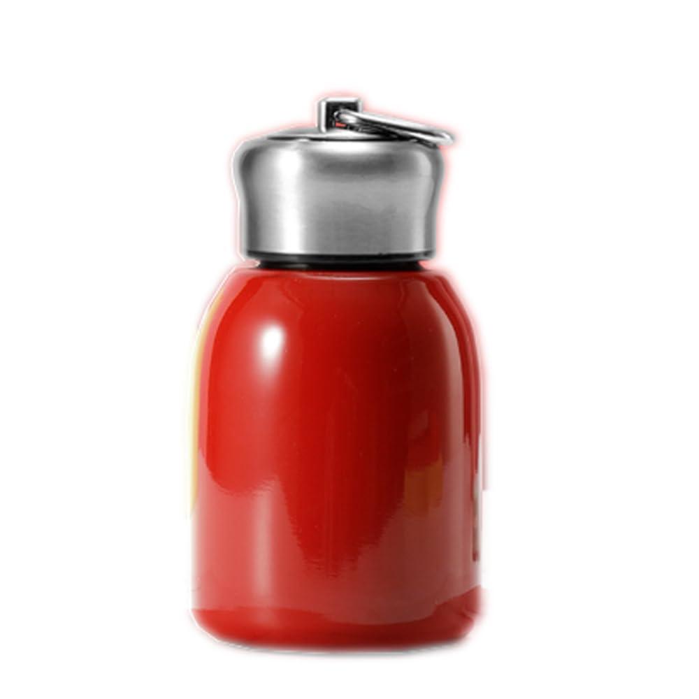 DesignBox Mini Thermal Mug, 10oz/300ML Mini Mug Leak Proof Vacuum Flasks Travel Cup Portable Stainless Steel Drink Water Bottle for Indoor Outdoor (Red)