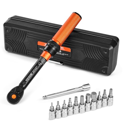 Vevor Set Di Chiavo Dinamometriche Clic, 20-200 Lbf-Ft E 2,3-22,6 N.M Chiave Dinamometrica A Scatto, Bidirezionali E Bilance A Doppia Portata, 72 Dent