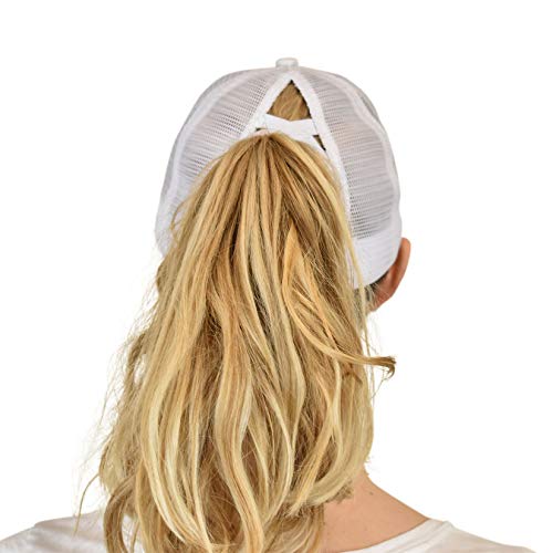 Image of C.C Ponycap Messy High Bun Ponytail Adjustable Mesh Trucker Baseball Cap Hat