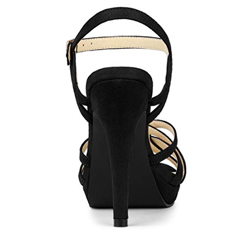 Allegra K Allegra K Women's Strappy Platform Heels Black Stiletto Heel Sandals - 8 M US