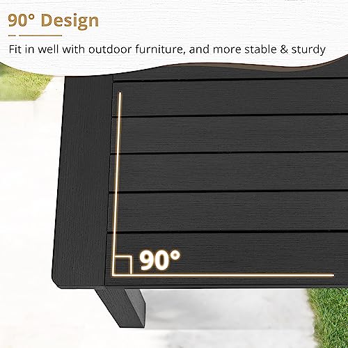 Lue Bona Outdoor Coffee Table, Hdps Black Patio Coffee Tables For Outside Rectangle thumb #5