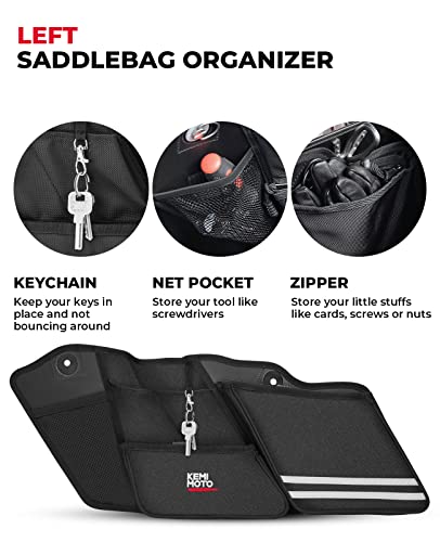 Kemimoto Saddle Bag Organizers, Saddlebag Organizers 2 Pack Compatible With 2014-2018 2019 2020 2021 2022 2023 Street Glide Road King Road Glide Electra Glide Saddle Bag Organizers #TOP3