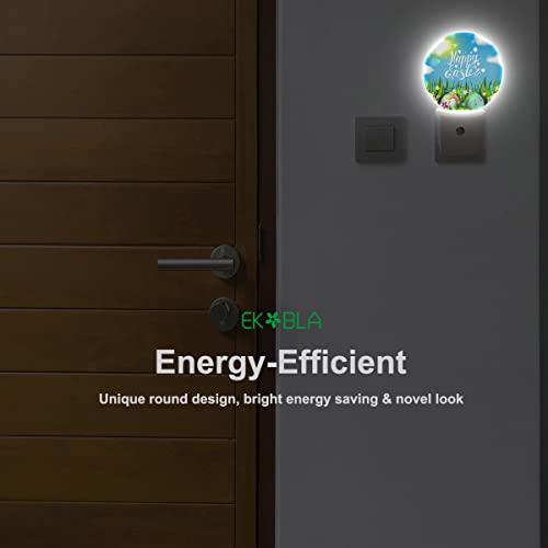 Image of EKOBLA Easter Night Light, Colorful Egg on Green Grass Night Lights Plug Into Wall with Auto Sensor for All Ages