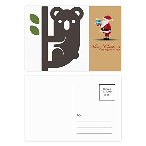 Lot de 20 cartes postales Silhouette Australia Koala de Noël