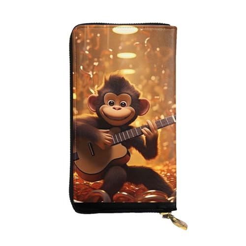 Leather Wallet - Stylish and Durable Wallet for Women with Multiple Compartments and Zipper Design Monkey Music Picture