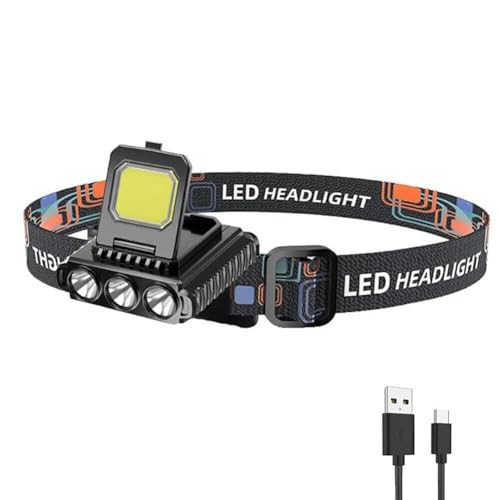 ASTROMETRIC USB Rechargeable Head Torch, Waterproof Sensor Headlamp,LED Headlight Perfect, for Running, Fishing, Hiking, Walking, Camping,...