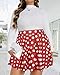 JOELLYUS Plus Size Skirts for Women Summer Pleated Mini Skirt Casual Flowy High Waisted Womens Short Skirts(Red Polka Dot,5XL)