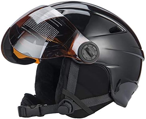WYFDM Casco da sci integrale Casco da sci Occhiali Semicubierto CE Sport  Outdoor Per Il Nero Snowboard Casco, B,M : Sport e tempo libero