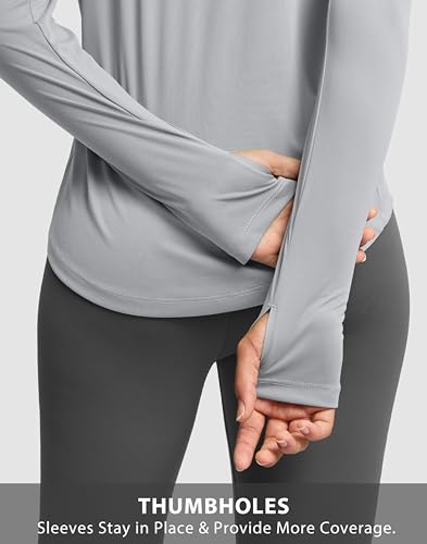Image of Soothfeel Lightweight Long Sleeve Workout Tops for Women Gym Running Shirts