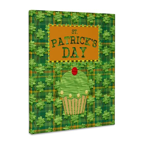 3dRose St Patrick Day Cup Cake, Cherry on Top, Four