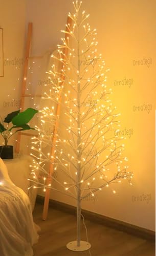 Ornatego クリスマスツリー 120cm｜白樺風ブランチツリー｜おしゃれ北欧デザイン｜LEDライト付 あふれるホワイトツリー｜屋内外対応 インテリア飾り [2]