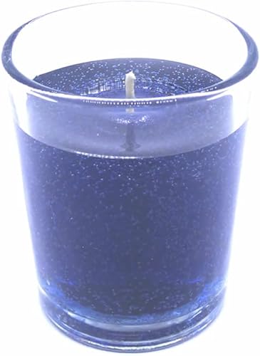 Miniatura 3 de Box of Twelve Clear Navy Blue Color Unscented Mineral Oil Based Candle Votives up to 25 Hour Each of Clean Burning for Weddings Restaurants and Home
