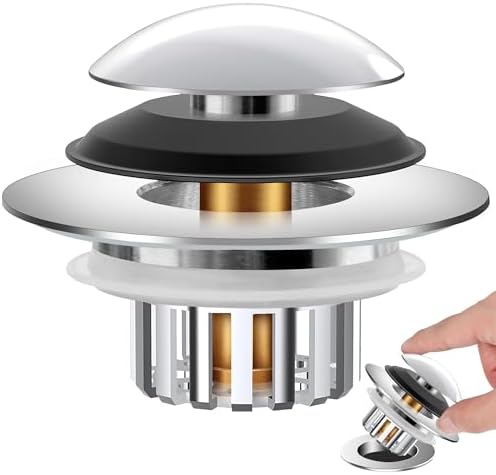 Amazon.com: Bathtub Drain Stopper with Shower Drain Cover Hair Catcher and Cover,Pop Up Bathtub ...