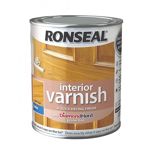 SAVING HUB Interior Varnish Satin Paint Tin - Suitable for Doors, Windows, Joinery and Furniture - Diamond Hard Protection Quick Drying Finish Paint (250ml, Light Oak)