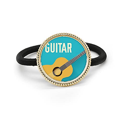Élastique à cheveux guitare bleu et argent pour coiffure originale