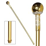Underwraps Walking Gold Pimp Cane - Halloween Accessories for Men, Toy Cane for Cosplay, Costume Props for Adults, Costume Toys for Kids, Cool Walking Canes