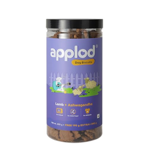 Image of Lamb with Ashwagandha & Milk with Collagen Dog Biscuits Combo for Puppies & Adult Dogs, All Breeds | Oven-Baked Crunchy Dog Treats & Biscuits | Pack of 2 Flavours | 845g x 2