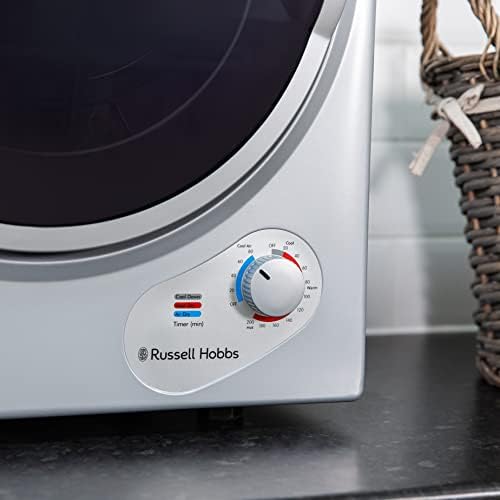Russell Hobbs RH3VTD800S Silver 2.5kg Compact Mini Vented Tumble Dryer, Portable, Freestanding Table top Dryer with 3 Heat Settings small