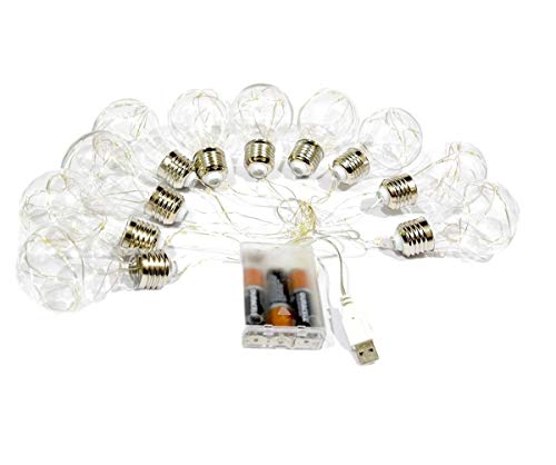 Cordão Fio Fada 100 Leds 10 Lâmpadas - 5m Bivolt Usb/Pilha Luz Dourada Pisca Pisca