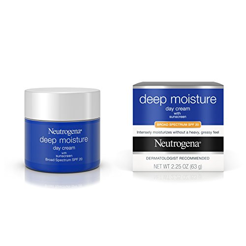 Neutrogena Deep Moisture Face Cream with SPF 20 Sunscreen, Glycerin, Shea Butter & Vitamin D3, Face moisturizer for dry skin - SPF moisturizer, Glycerin, Shea Butter, Vitamin D3, 2.25 oz