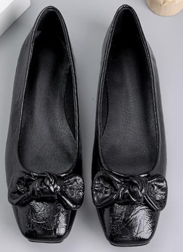 Women's Flat Shoes Square Toe Ballet Flats with Bow for Ladis Dressy Shoes Comfortable for Work Office Wedding2
