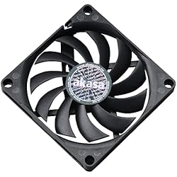Ventilador Estrecho Akasa Slimfan | Ventilador de Caja PWM | Ventilador de PC de 80 mm | Ventilador de refrigeración de 4 Pines | 80 x 80 x 10,8 mm | Negro | Adecuado para HTPC y Sistema Delgado | AK-FN076