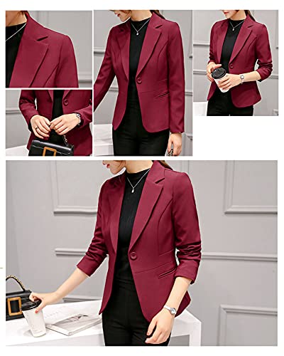 Dawwoti Blazer casual feminino de um botão Shrug Suit manga longa emagrecimento blazer trabalho blaz