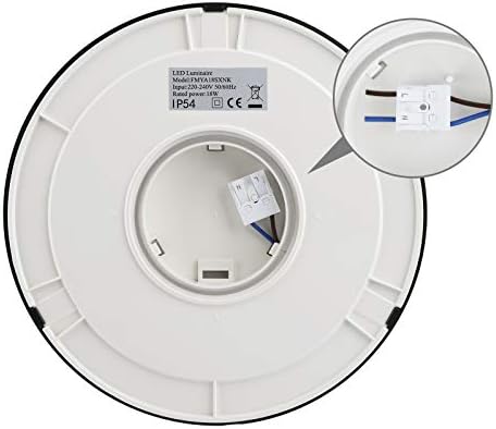 18W Led Wall Light Outside Round LED Wall Sconce, 1350 Lumens, 4000K, IP54, Black Outdoor Bulkhead Light - Perfect for Indoor, Outdoor, Bath, Hallway, Utility, Garden, Shed, Workshop, Patio etc