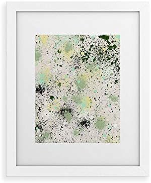 Deny Designs Ninola Designs Framed Art Print, White Classic (8" x 10"), Ink Splatter Lime Banana