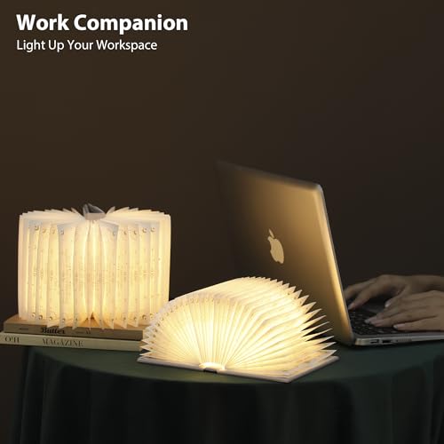 ZBOLE Folding Truth Book Lamp, Book Lover Gift, Bookshelf Light, Paper Lamp | Portable Book Light for Home Library Decor, Night Light, Unique Gifts for Girls Christmas House Warming Wedding (Pink) - image 7