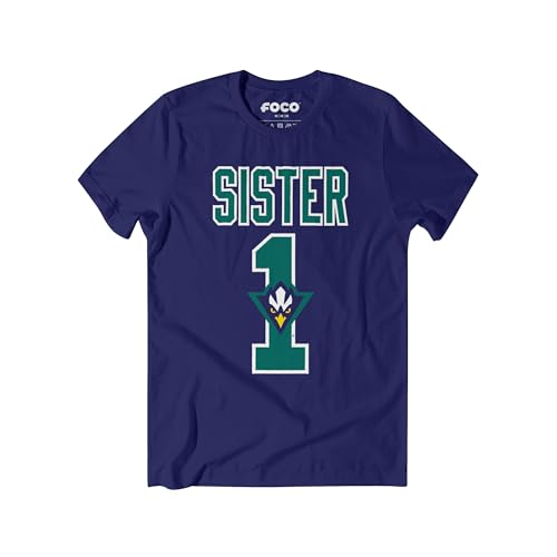 FOCO UNC Wilmington Seahawks NCAA Womens Number 1 Sister T-Shirt - Team Navy - XL
