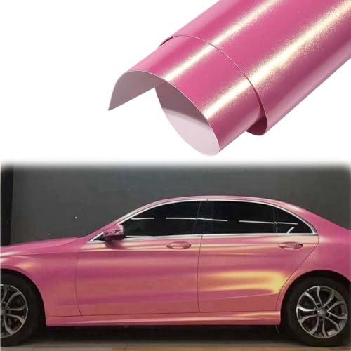 Film autocollant pour voiture rose pailleté vinyle premium