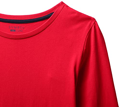 Image of Amazon Brand - Symbol Girl's Regular Fit T-Shirt (PAG 507 Mustard & Red 2-3 Years)