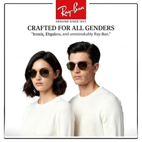 Image of Ray-Ban RB3548N HEXAGONAL FLAT LENSES Square-Round Shape Sunglasses for Men & Women with Official Eyewear Kit