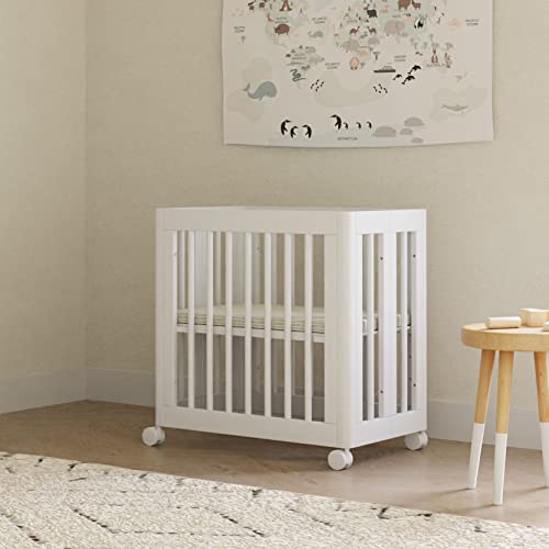 Babyletto Yuzu Convertible All-Stages Bassinet, Midi, Full-Size Crib In White, Greenguard Gold Certified, Portable & Adjustable With Conversion Kits And Pads Included #TOP4