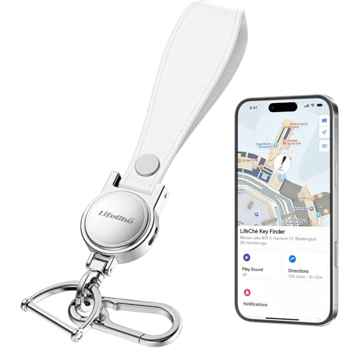 Image of Keychain, Works with Apple Find My, Leather Car Keychain Key Holder Key Chain with Anti-Lost Keys Finder Tracker