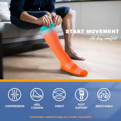 Image of bropite Compression Socks for Women &Men Circulation-Support Knee High Socks 20-30 mmhg-Best for Running,Medical,Nurse,Travel