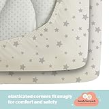 Silentnight Safe Nights Fitted Sheet - Crib Mattress - Breathable 100% Cotton Jersey – Super Soft Kind to Baby Skin - 90x40cm - Secure Fit with Elasticated Corners - 2 Pack, Grey Stars - Image 5